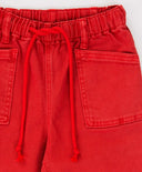 Дънки Mom fit с ластичен колан и джобове коралови за момиче Button Blue