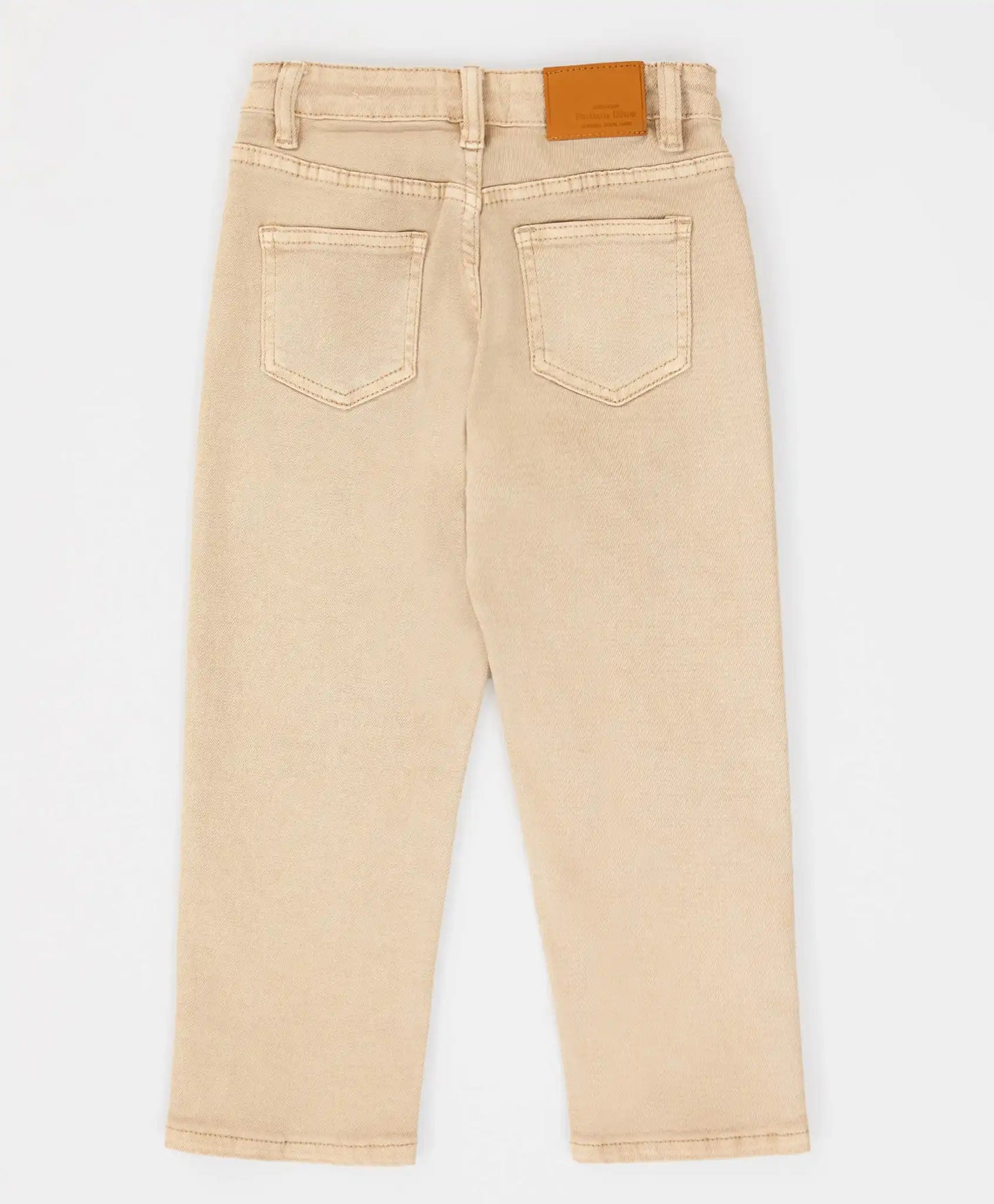 Дънки Mom fit с леопардов принт бежови за момиче Button Blue