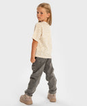 Дънки Carrot fit подплатени сиви детски Button Blue