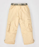 Панталони подплатени междинен сезон водоустойчиви с утяжка на крачолите бежови за момиче Button Blue