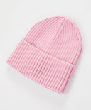 Шапка плетена с подгъв розова за момиче Button Blue