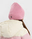 Шапка плетена с подгъв розова за момиче Button Blue
