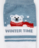 Чорапи високи с мече бели за момиче Button Blue