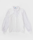 Блуза комбинирана със свалящ се бант бежова Button Blue