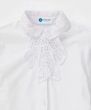 Блуза комбинирана със свалящ се бант бежова Button Blue