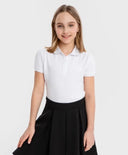 Поло тениска с яка и къс ръкав бяла Button Blue