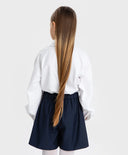 Риза с оформена яка бяла Button Blue