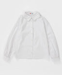 Риза с оформена яка бяла Button Blue