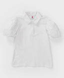 Блуза с къси ръкави буфан бяла Button Blue