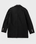 Оверсайз двуредно сако с джобове черно Button Blue