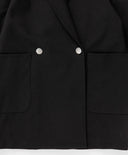 Оверсайз двуредно сако с джобове черно Button Blue