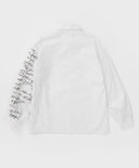 Блуза с ръкави буфан и принт бяла Button Blue