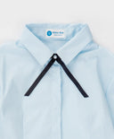 Риза с перлена мъниста на яката синя Button Blue