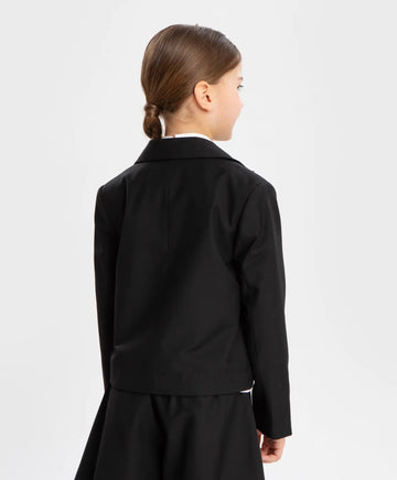 Съкратено право сако черно Button Blue