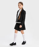 Съкратено право сако черно Button Blue