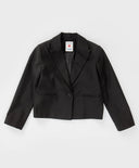 Съкратено право сако черно Button Blue