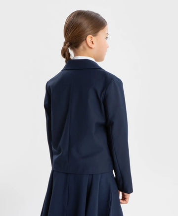 Съкратено право едноредно сако синьо Button Blue