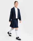 Съкратено право едноредно сако синьо Button Blue