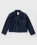 Съкратено право едноредно сако синьо Button Blue