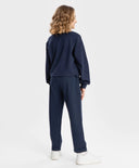 Панталони с широки крачоли и джобове сини Button Blue