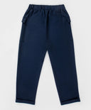 Панталони с широки крачоли и джобове сини Button Blue