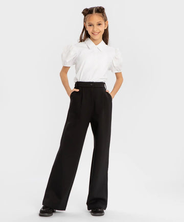 Палацо панталони с плисета черни Button Blue