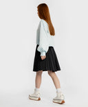 Плисирана пола с гофриращ ефект сива Button Blue