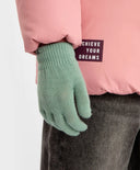 Ръкавици плетени зелени детски Button Blue