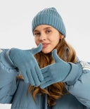 Ръкавици плетени сини детски Button Blue