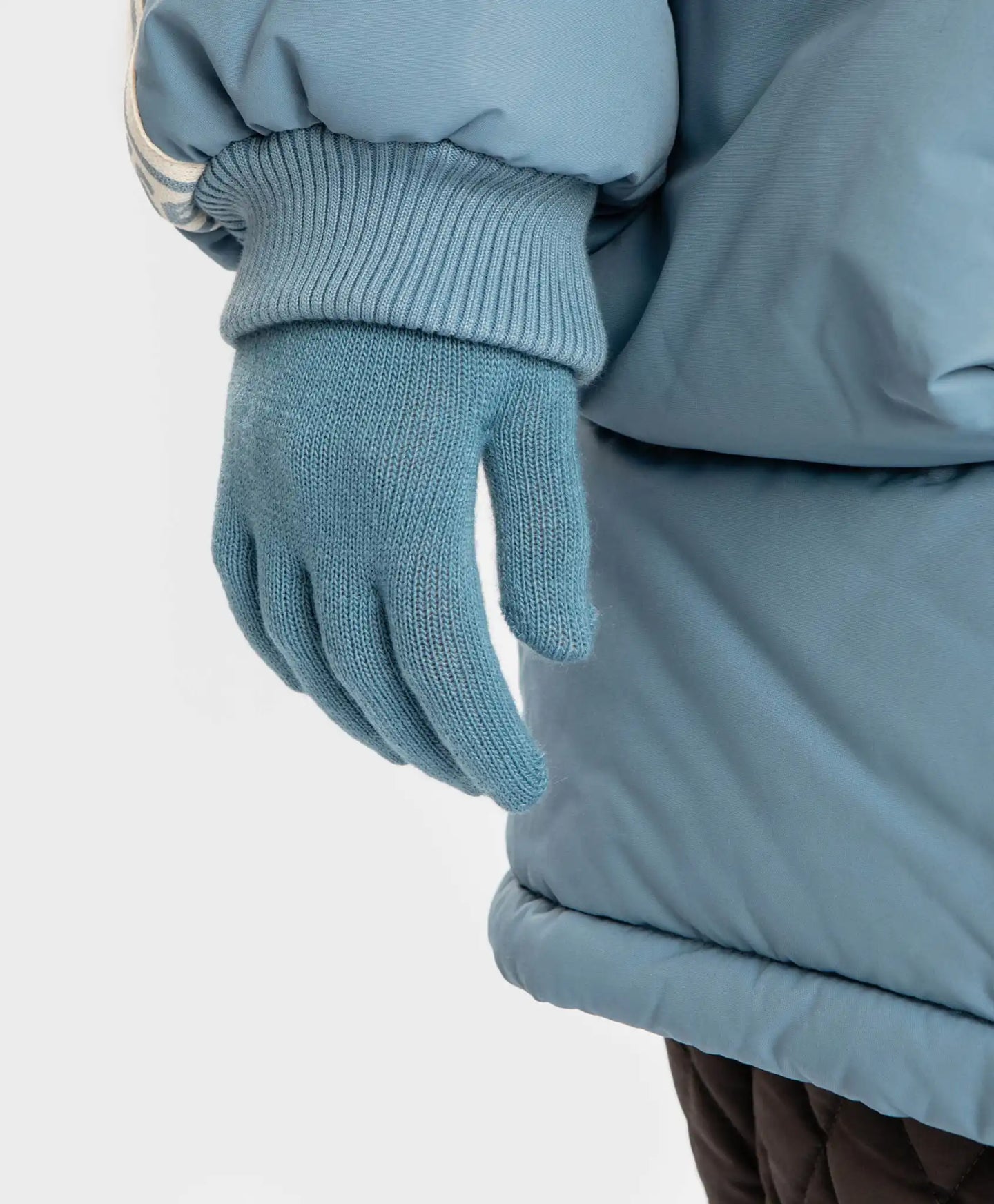 Ръкавици плетени сини детски Button Blue