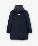 Палто от водоотблъскващ плат с подвижна манишка с качулка синьо за момче Gulliver