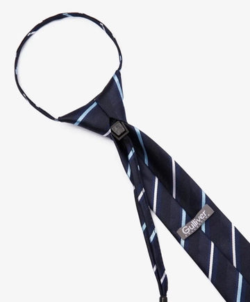 Вратовръзка на клипс в райета синя за момче Gulliver