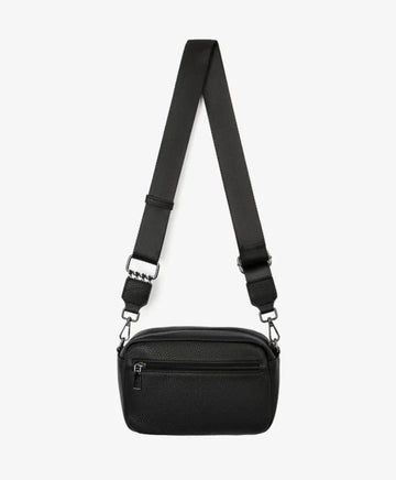 Крос-боди чанта с контрастни детайли, черна за момиче Gulliver