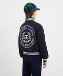 Суитшърт-бомбър от интерлок с принт син за момиче Gulliver