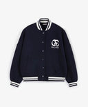 Суитшърт-бомбър от интерлок с принт син за момиче Gulliver