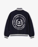 Суитшърт-бомбър от интерлок с принт син за момиче Gulliver