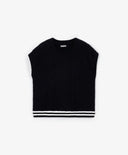 Обемен плетен елек с плетеници, син за момиче Gulliver