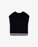 Обемен плетен елек с плетеници, син за момиче Gulliver