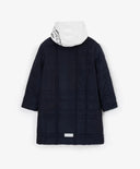 Палто за преходните сезони от водоотблъскващ плат с подвижна манишка синьо за момиче Gulliver