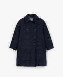 Палто за преходните сезони от водоотблъскващ плат с подвижна манишка синьо за момиче Gulliver