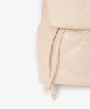 Раница за момиче капитонирана, мека форма, от матова еко кожа, млечнобяла Gulliver