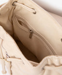 Раница за момиче капитонирана, мека форма, от матова еко кожа, млечнобяла Gulliver