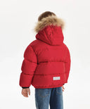 Зимно яке за момиче капитонирано, на изкуствен пух, червено Gulliver
