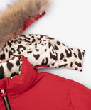 Зимно яке за момиче капитонирано, на изкуствен пух, червено Gulliver