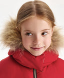 Зимно яке за момиче капитонирано, на изкуствен пух, червено Gulliver