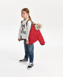 Зимно яке за момиче капитонирано, на изкуствен пух, червено Gulliver