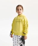 Суичър за момиче умерен оувърсайз силует, жълт Gulliver