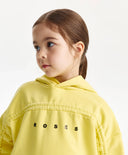 Суичър за момиче умерен оувърсайз силует, жълт Gulliver