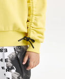 Суичър за момиче умерен оувърсайз силует, жълт Gulliver