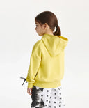 Суичър за момиче умерен оувърсайз силует, жълт Gulliver